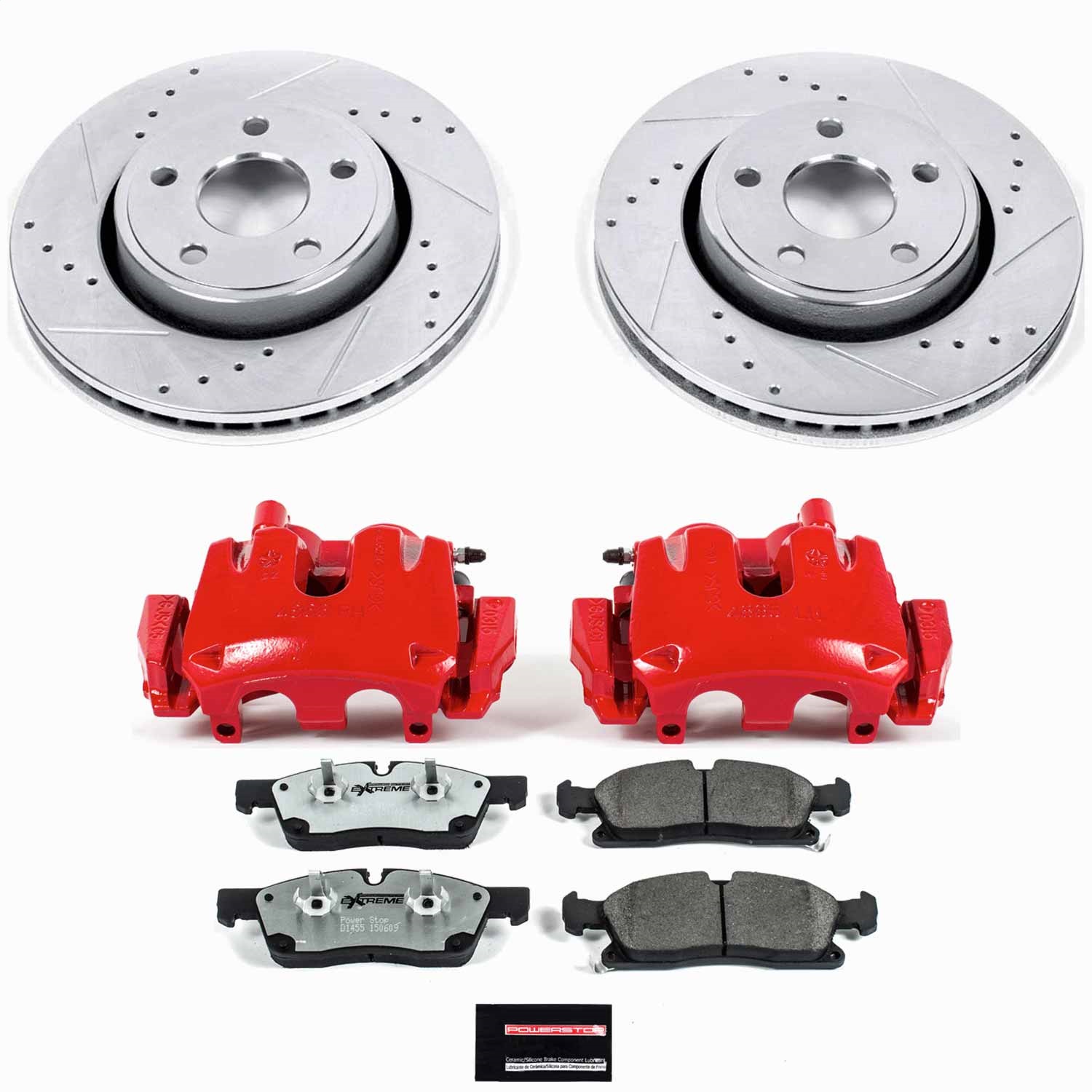 Power Stop - KC5951-26 - Front - Disc Brake Pad/Caliper and Rotor Kit