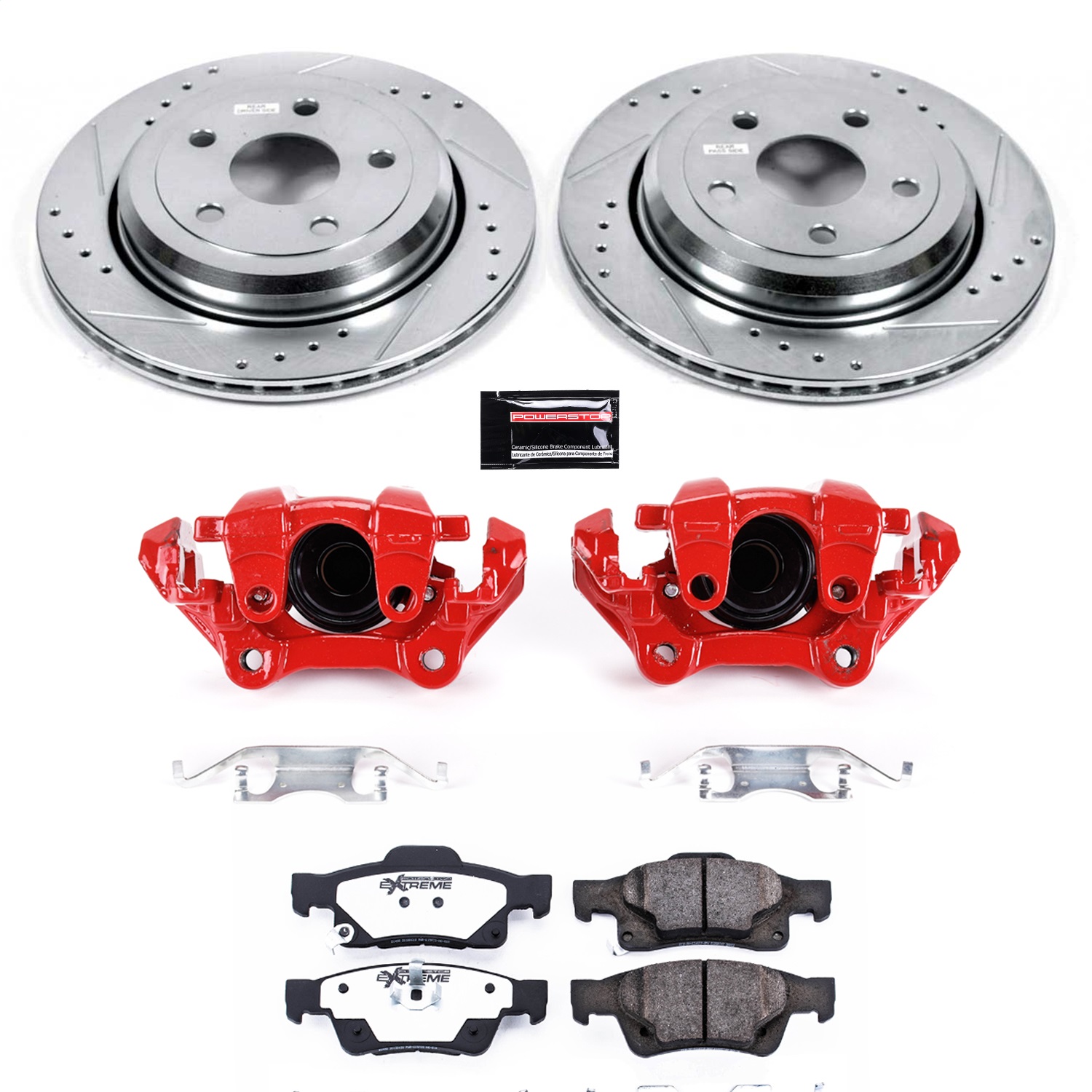 Power Stop - KC5953-36 - Rear - Disc Brake Pad/Caliper and Rotor Kit