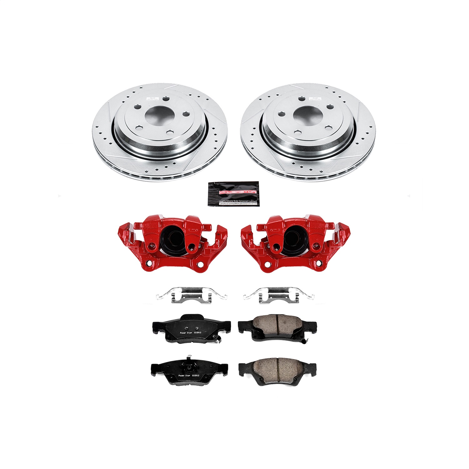 Power Stop - KC5953 - Rear - Disc Brake Pad/Caliper and Rotor Kit
