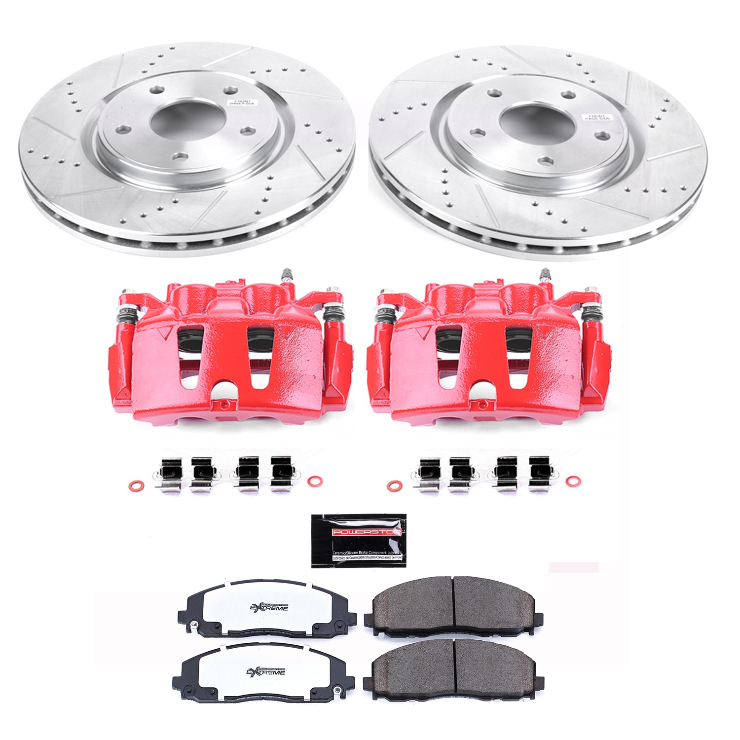 Power Stop - KC5959-36 - Front - Disc Brake Pad/Caliper and Rotor Kit