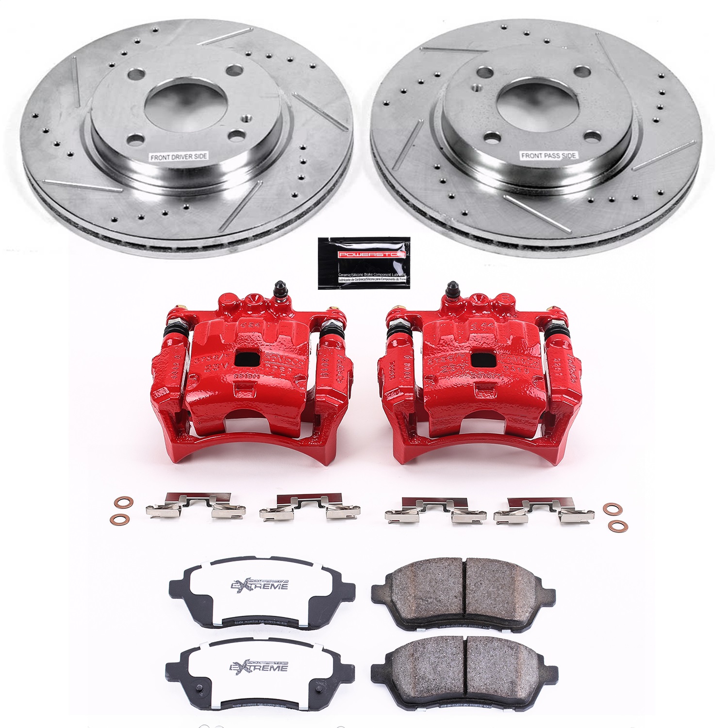 Power Stop - KC5969-26 - Front - Disc Brake Pad/Caliper and Rotor Kit