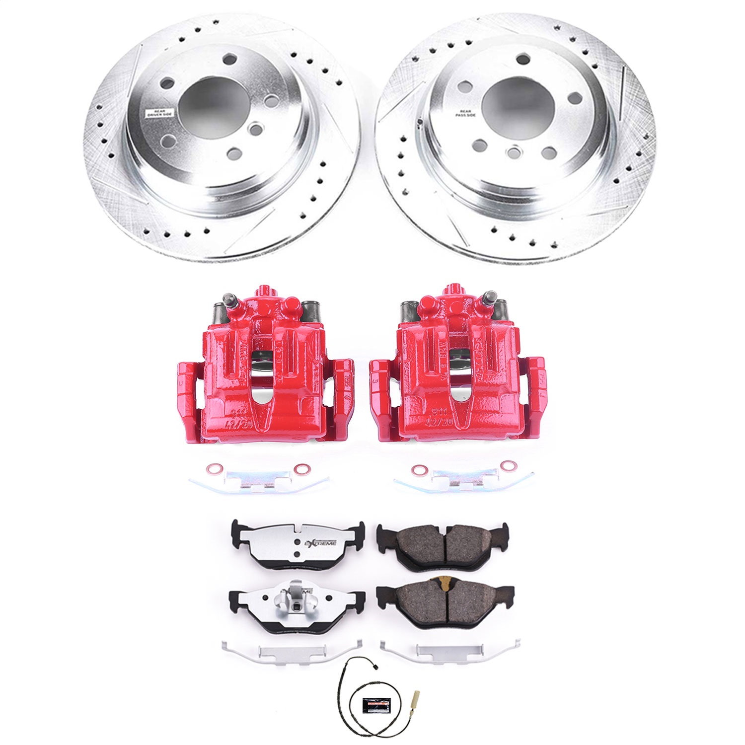 Power Stop - KC5980-26 - Rear - Disc Brake Pad/Caliper and Rotor Kit