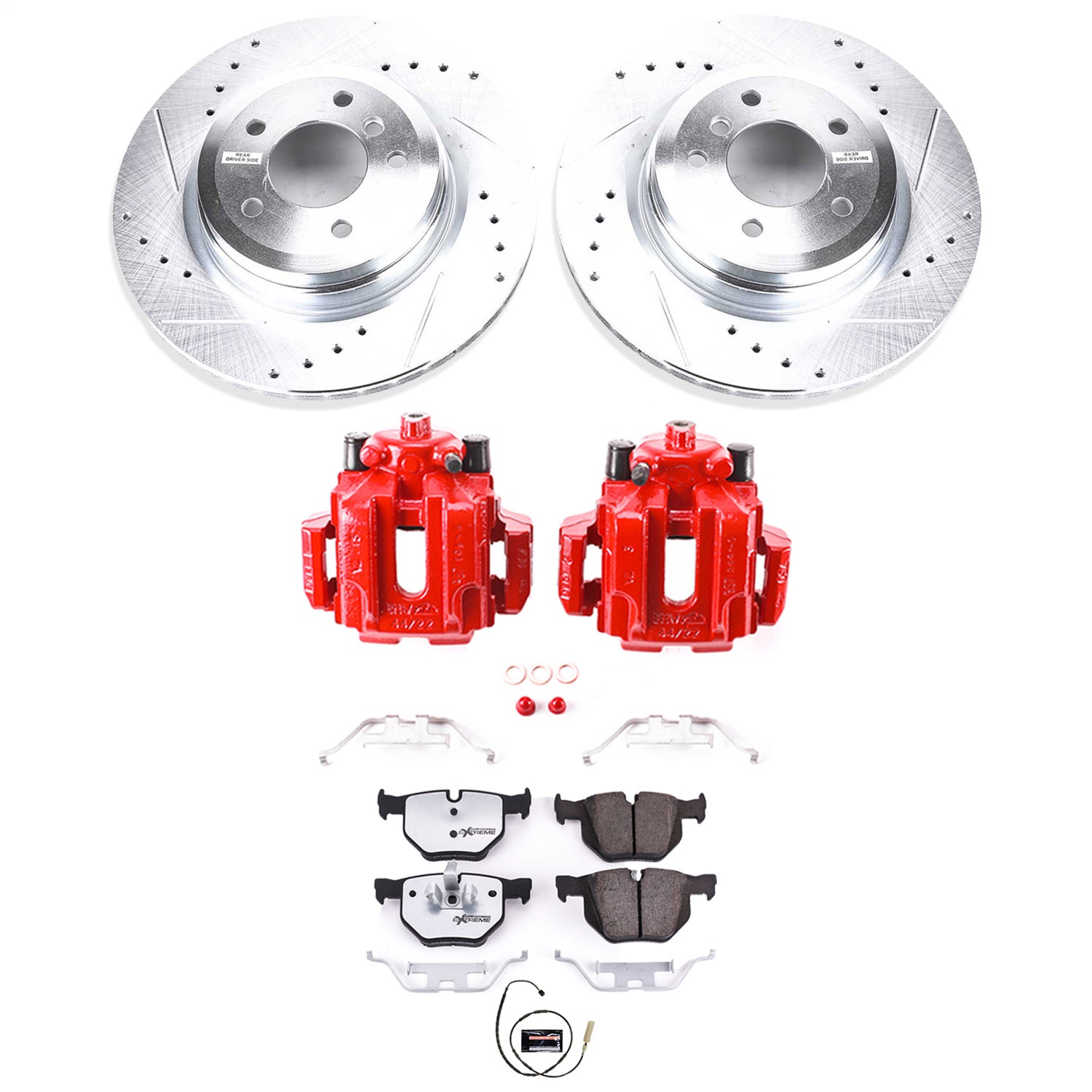 Power Stop - KC5982-26 - Rear - Disc Brake Pad/Caliper and Rotor Kit