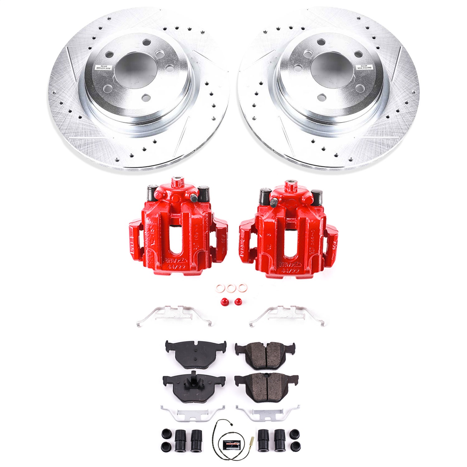 Power Stop - KC5982 - Rear - Disc Brake Pad/Caliper and Rotor Kit