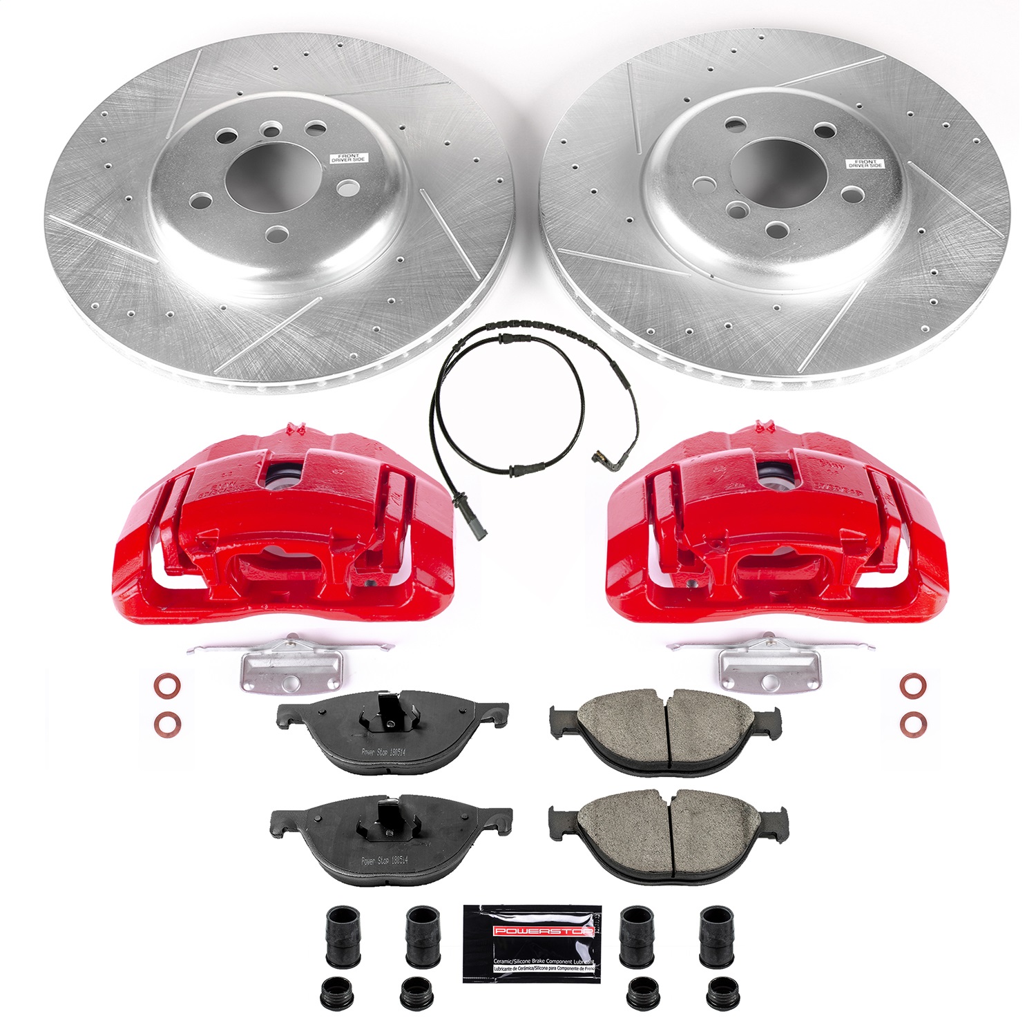 Power Stop - KC6012 - Front - Disc Brake Pad/Caliper and Rotor Kit