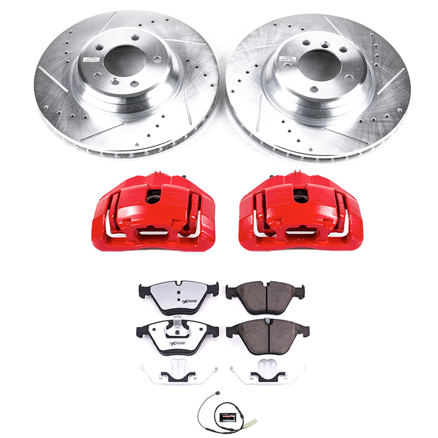 Power Stop - KC6055-26 - Front - Disc Brake Pad/Caliper and Rotor Kit