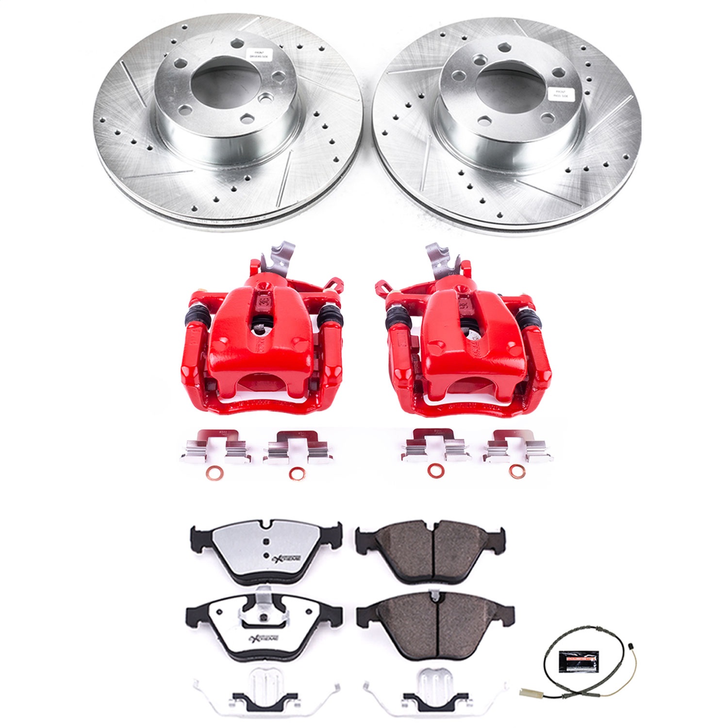 Power Stop - KC6073-26 - Front - Disc Brake Pad/Caliper and Rotor Kit