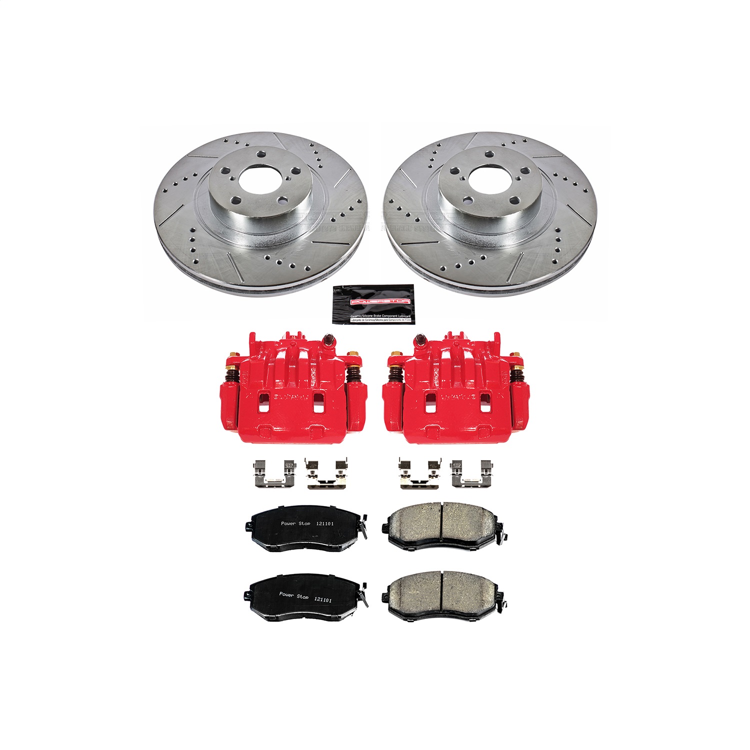 Power Stop - KC6082A - Front - Disc Brake Pad/Caliper and Rotor Kit