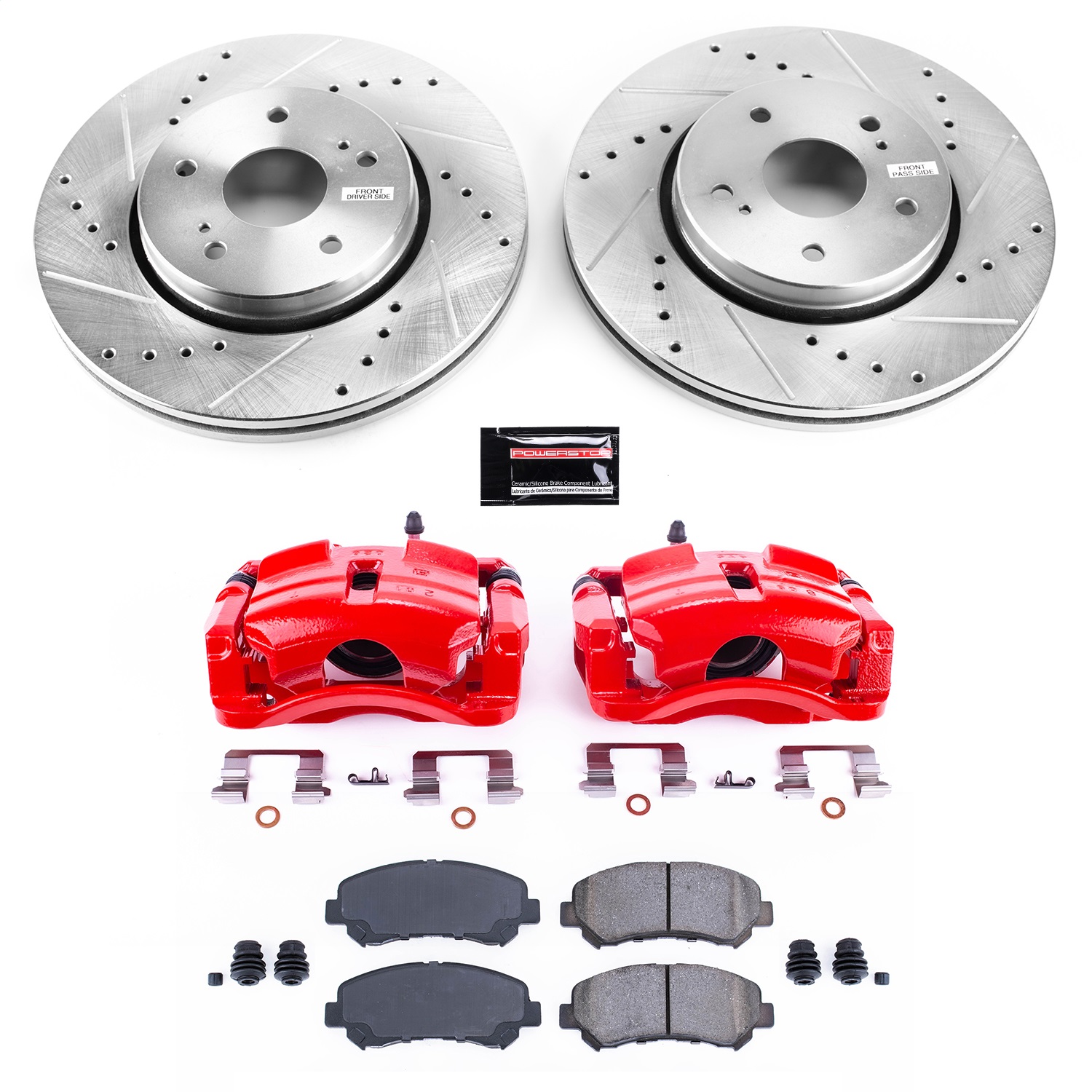 Power Stop - KC6102 - Front - Disc Brake Pad/Caliper and Rotor Kit