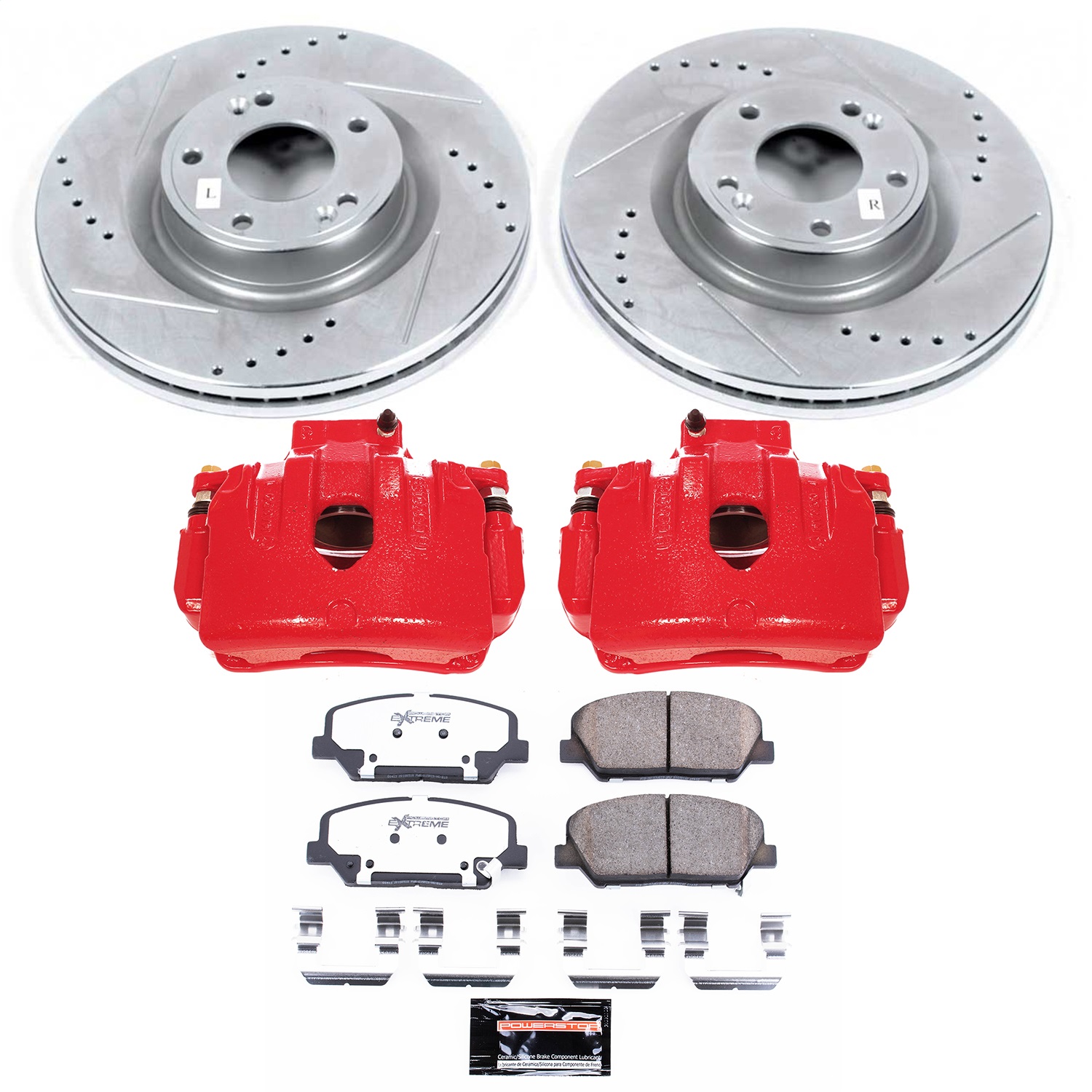 Power Stop - KC6169-26 - Front - Disc Brake Pad/Caliper and Rotor Kit
