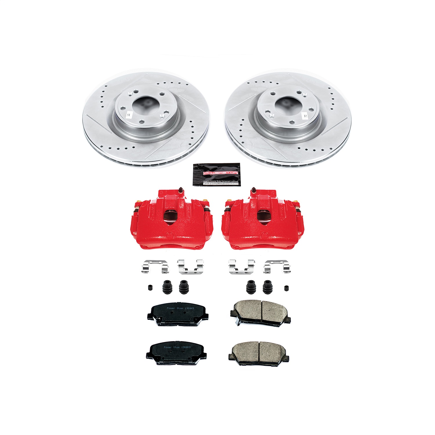 Power Stop - KC6169 - Front - Disc Brake Pad/Caliper and Rotor Kit