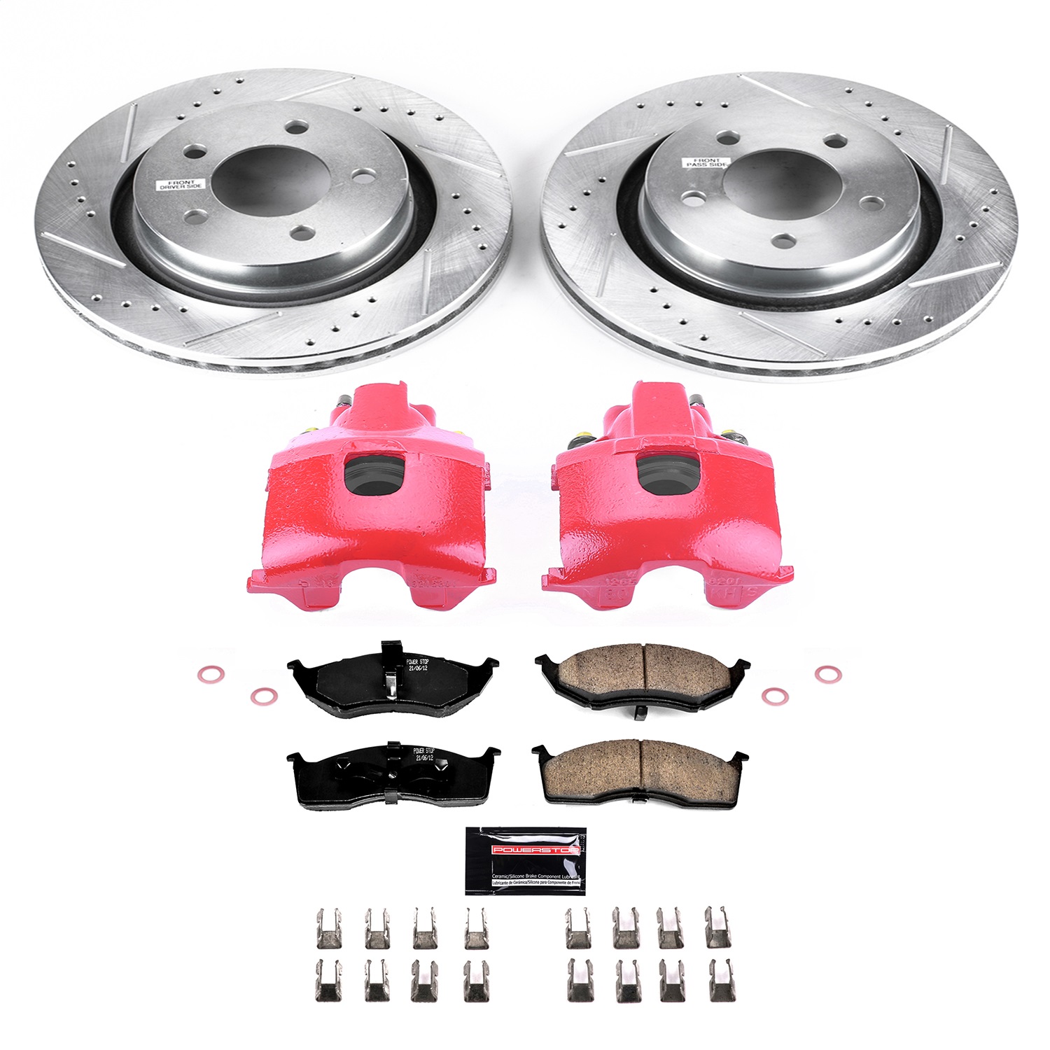 Power Stop - KC6179 - Front - Disc Brake Pad/Caliper and Rotor Kit