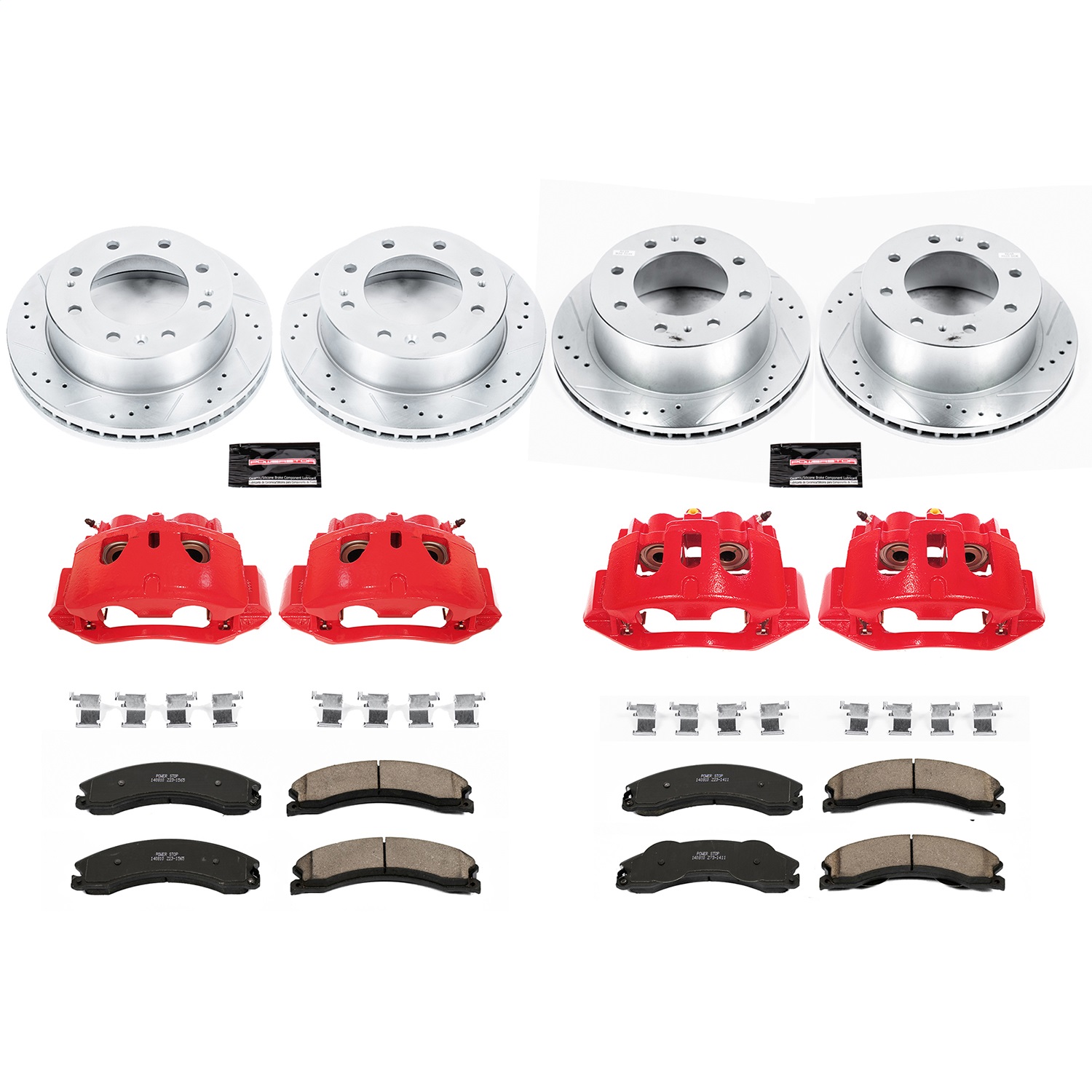 Power Stop - KC6259 - Front and Rear - Disc Brake Pad/Caliper and Rotor Kit