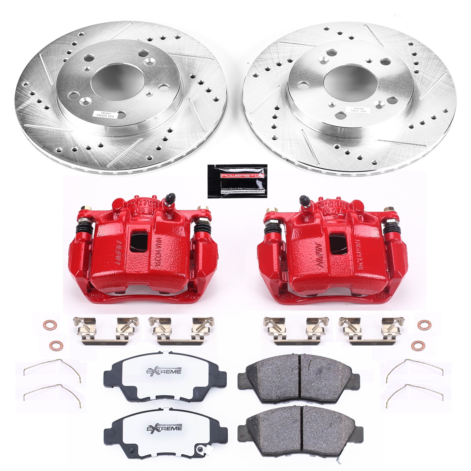 Power Stop - KC6317-26 - Front - Disc Brake Pad/Caliper and Rotor Kit
