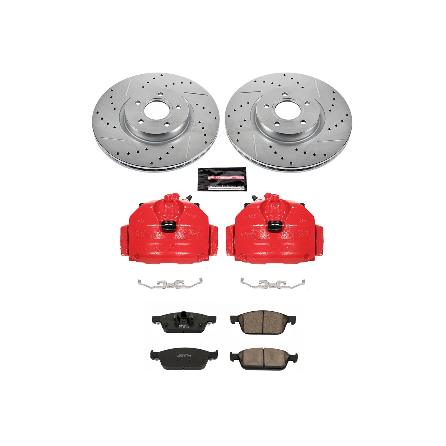 Power Stop - KC6349 - Front - Disc Brake Pad/Caliper and Rotor Kit