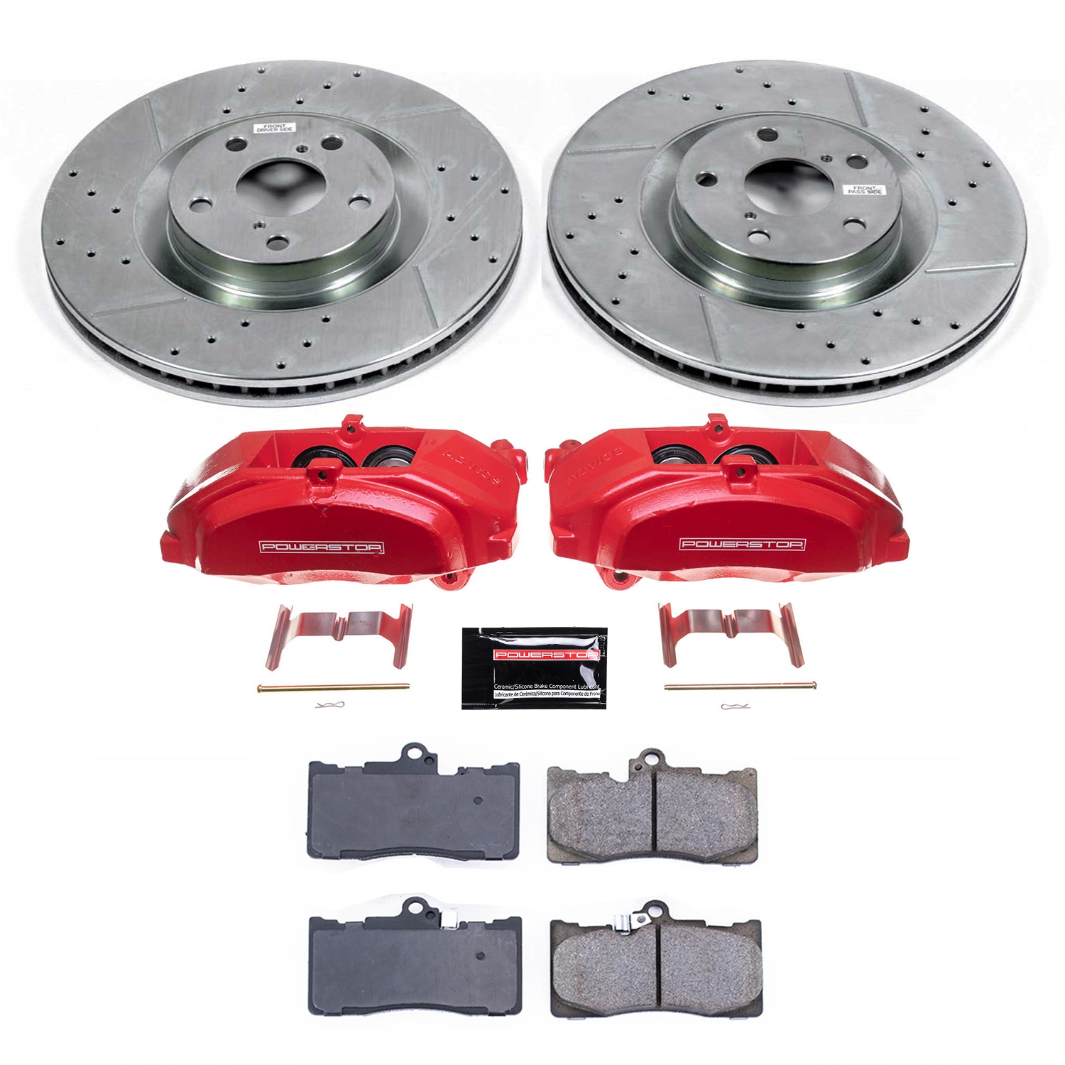 Power Stop - KC6353 - Front - Disc Brake Pad/Caliper and Rotor Kit