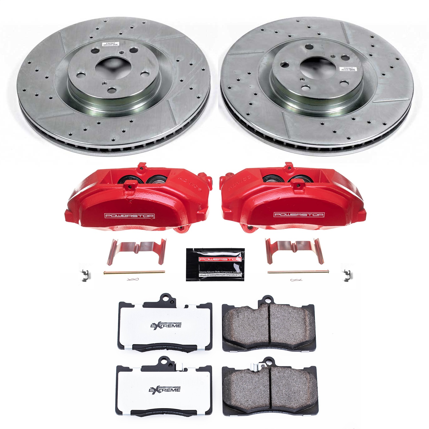 Power Stop - KC6355-26 - Front - Disc Brake Pad/Caliper and Rotor Kit