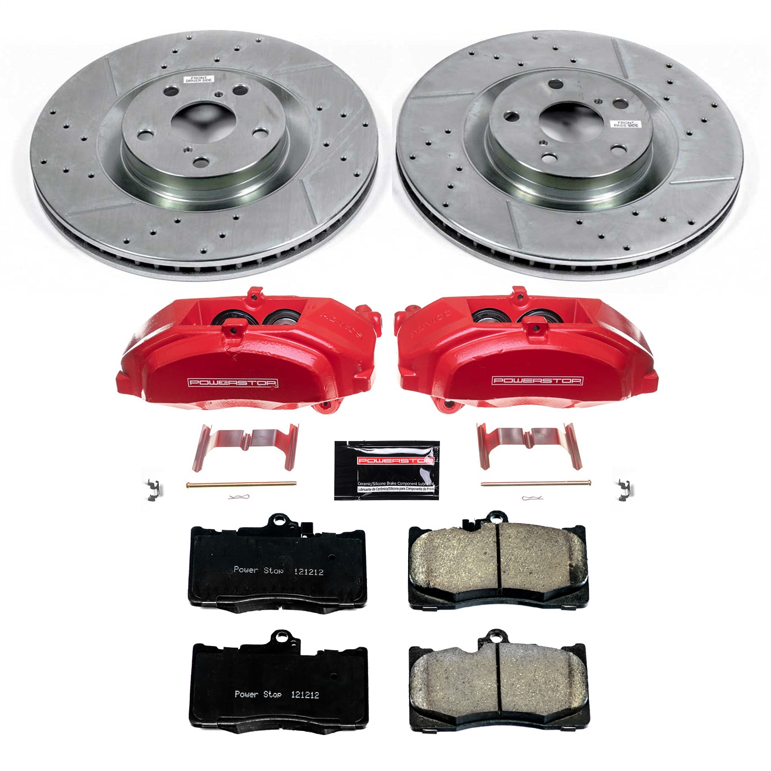 Power Stop - KC6355 - Front - Disc Brake Pad/Caliper and Rotor Kit