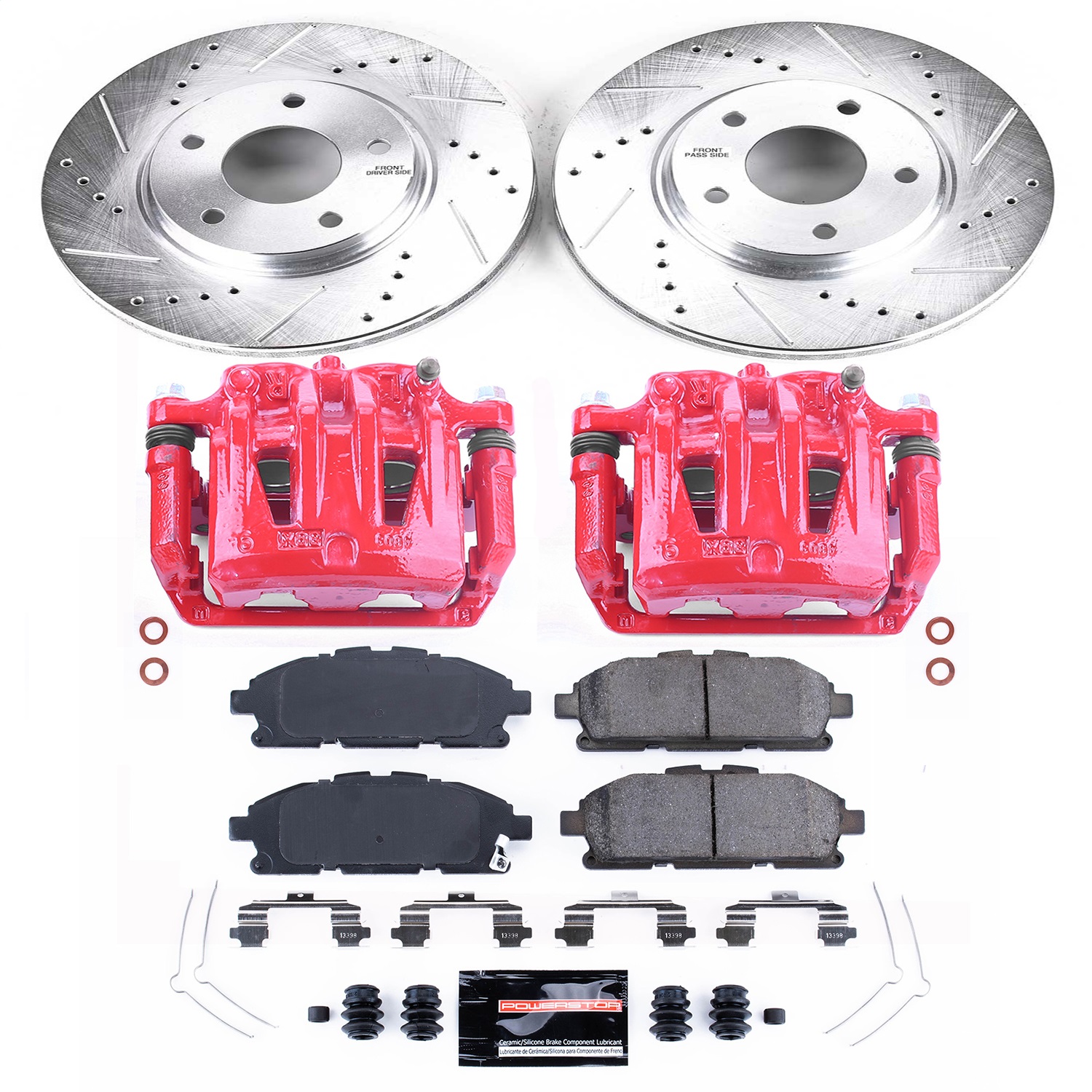 Power Stop - KC6360 - Front - Disc Brake Pad/Caliper and Rotor Kit
