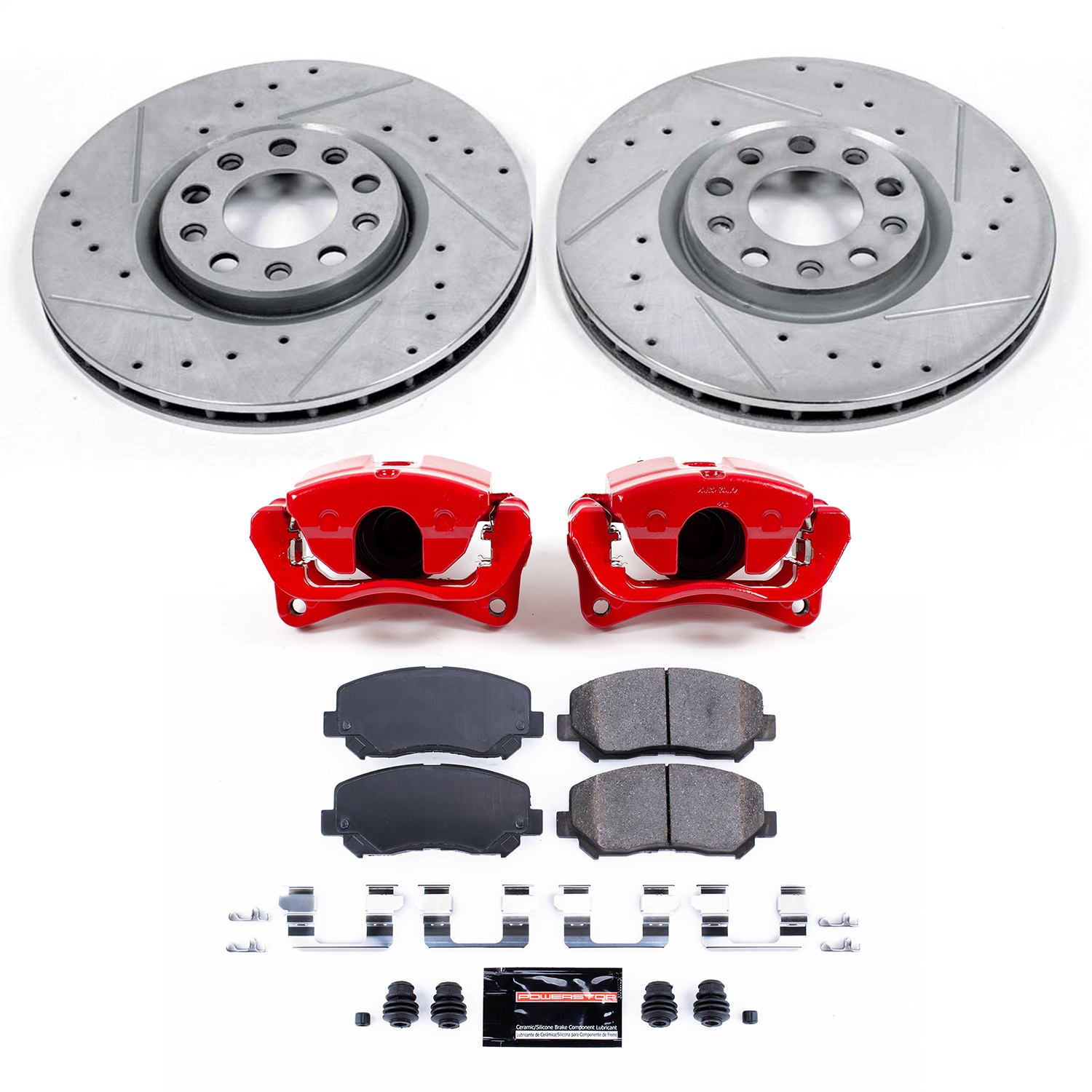 Power Stop - KC6372 - Front - Disc Brake Pad/Caliper and Rotor Kit