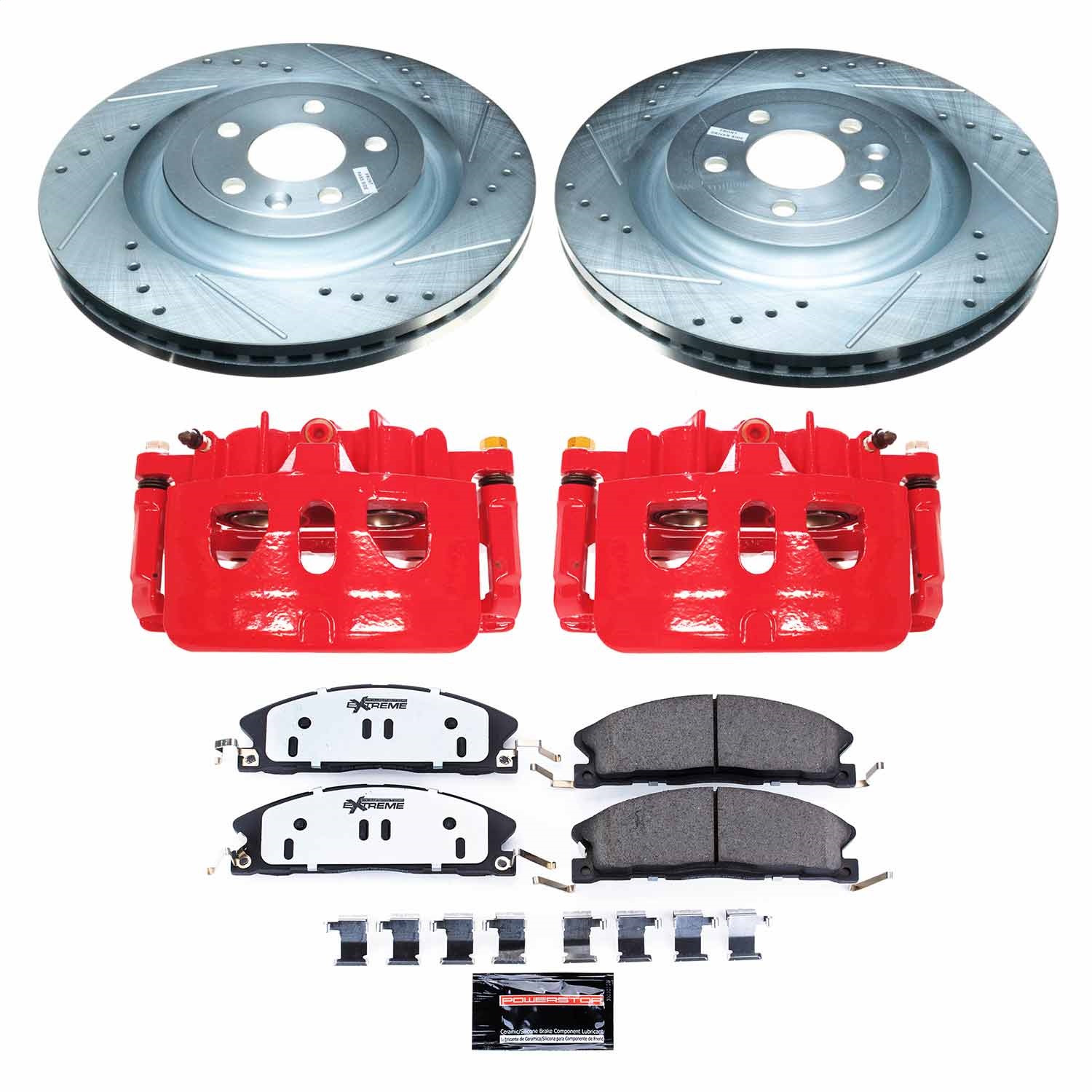 Power Stop - KC6374-36 - Front - Disc Brake Pad/Caliper and Rotor Kit