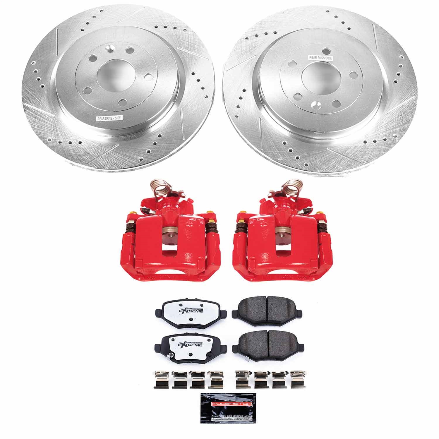 Power Stop - KC6376-36 - Rear - Disc Brake Pad/Caliper and Rotor Kit