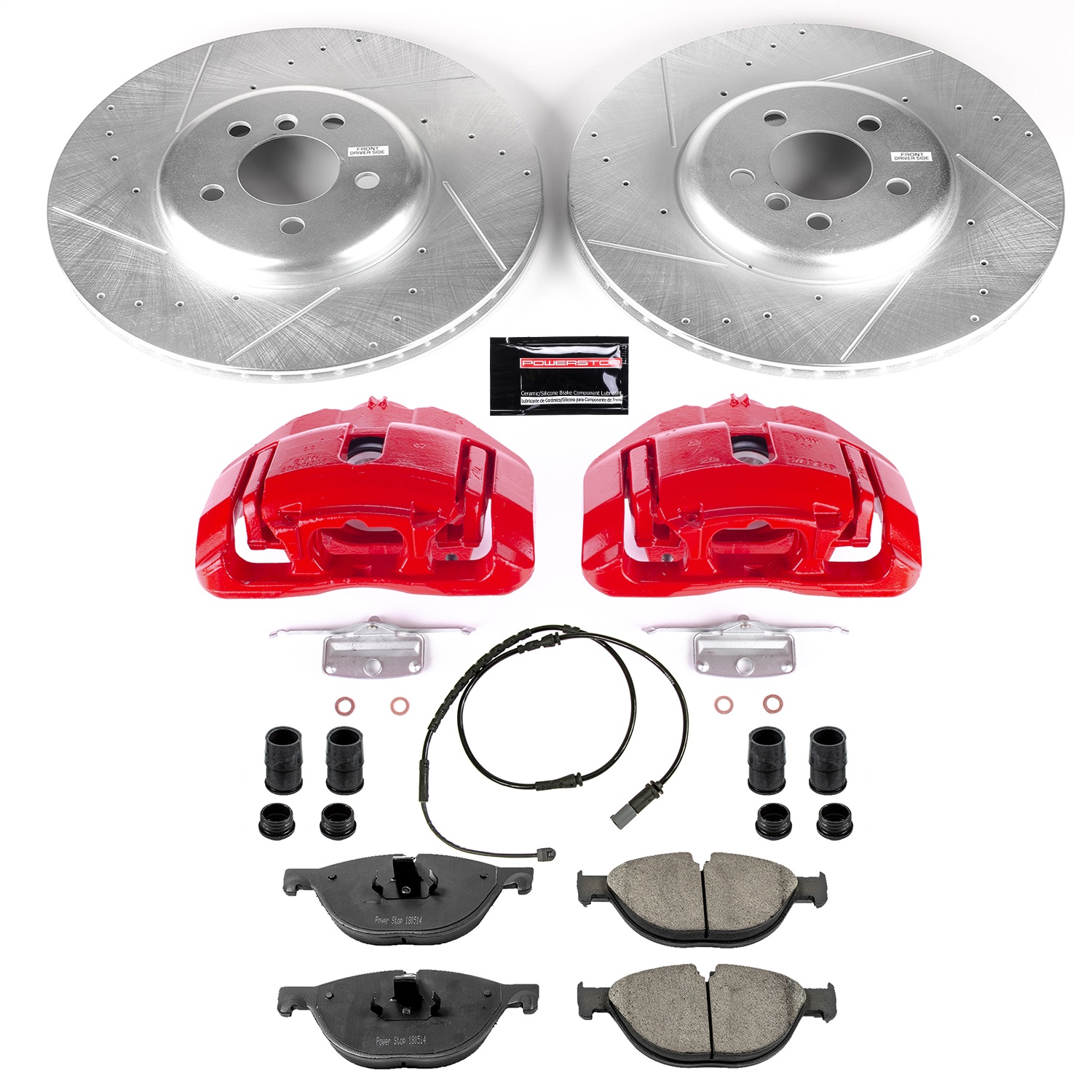 Power Stop - KC6414 - Front - Disc Brake Pad/Caliper and Rotor Kit