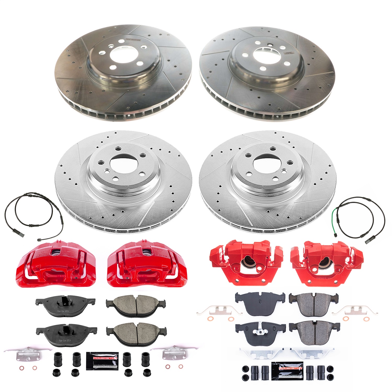 Power Stop - KC6415 - Front and Rear - Disc Brake Pad/Caliper and Rotor Kit