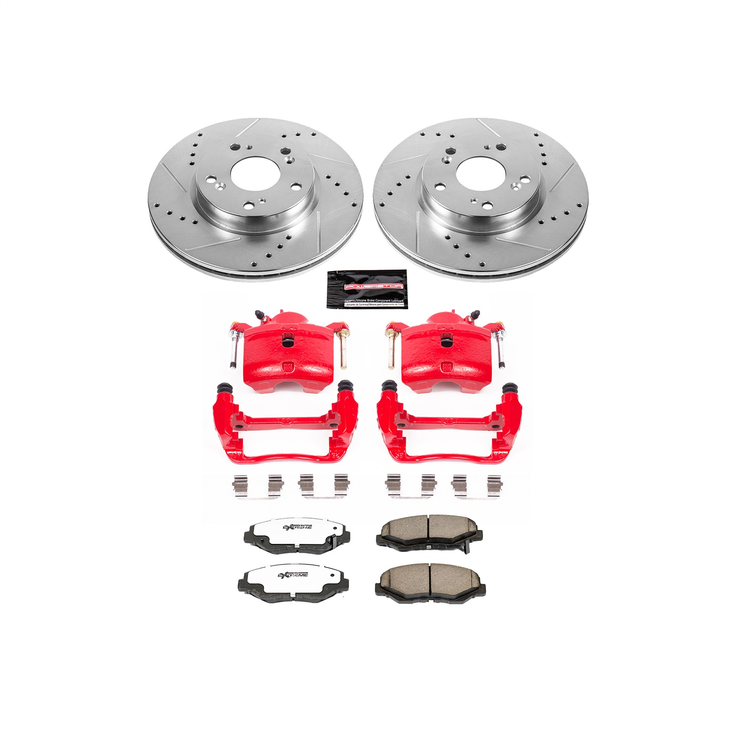 Power Stop - KC6490-26 - Front - Disc Brake Pad/Caliper and Rotor Kit