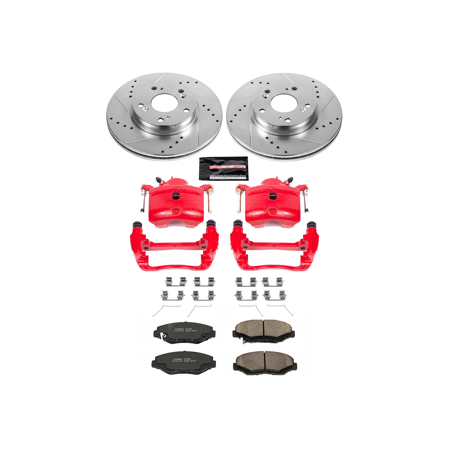 Power Stop - KC6490 - Front - Disc Brake Pad/Caliper and Rotor Kit