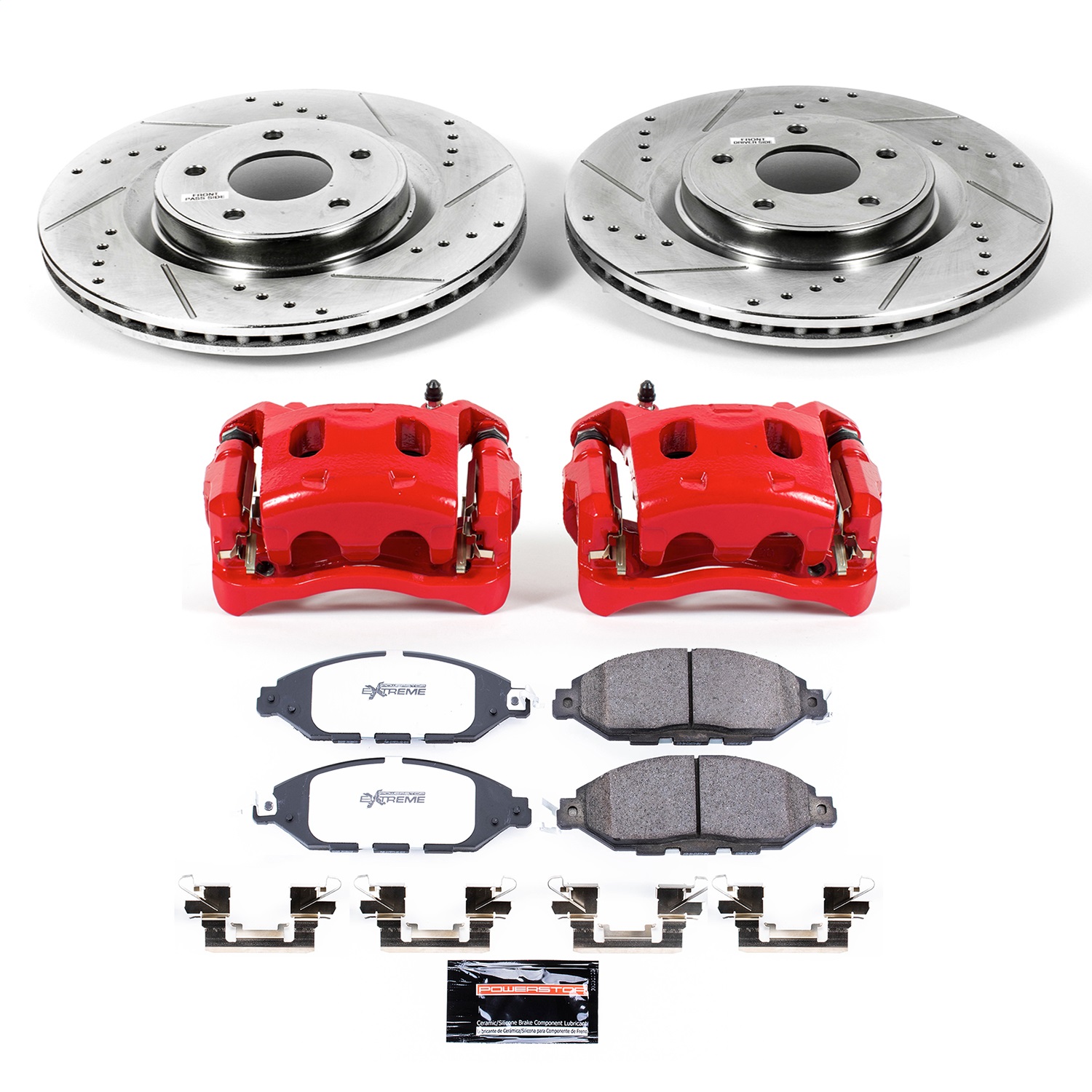 Power Stop - KC6496-36 - Front - Disc Brake Pad/Caliper and Rotor Kit