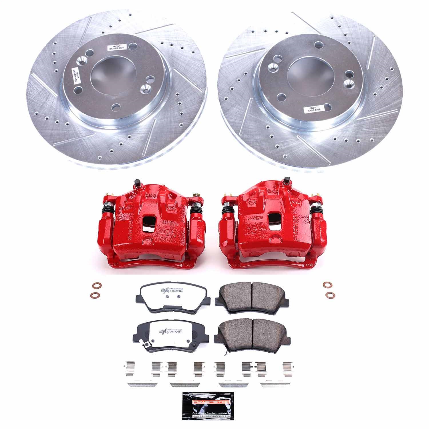 Power Stop - KC6503-26 - Front - Disc Brake Pad/Caliper and Rotor Kit