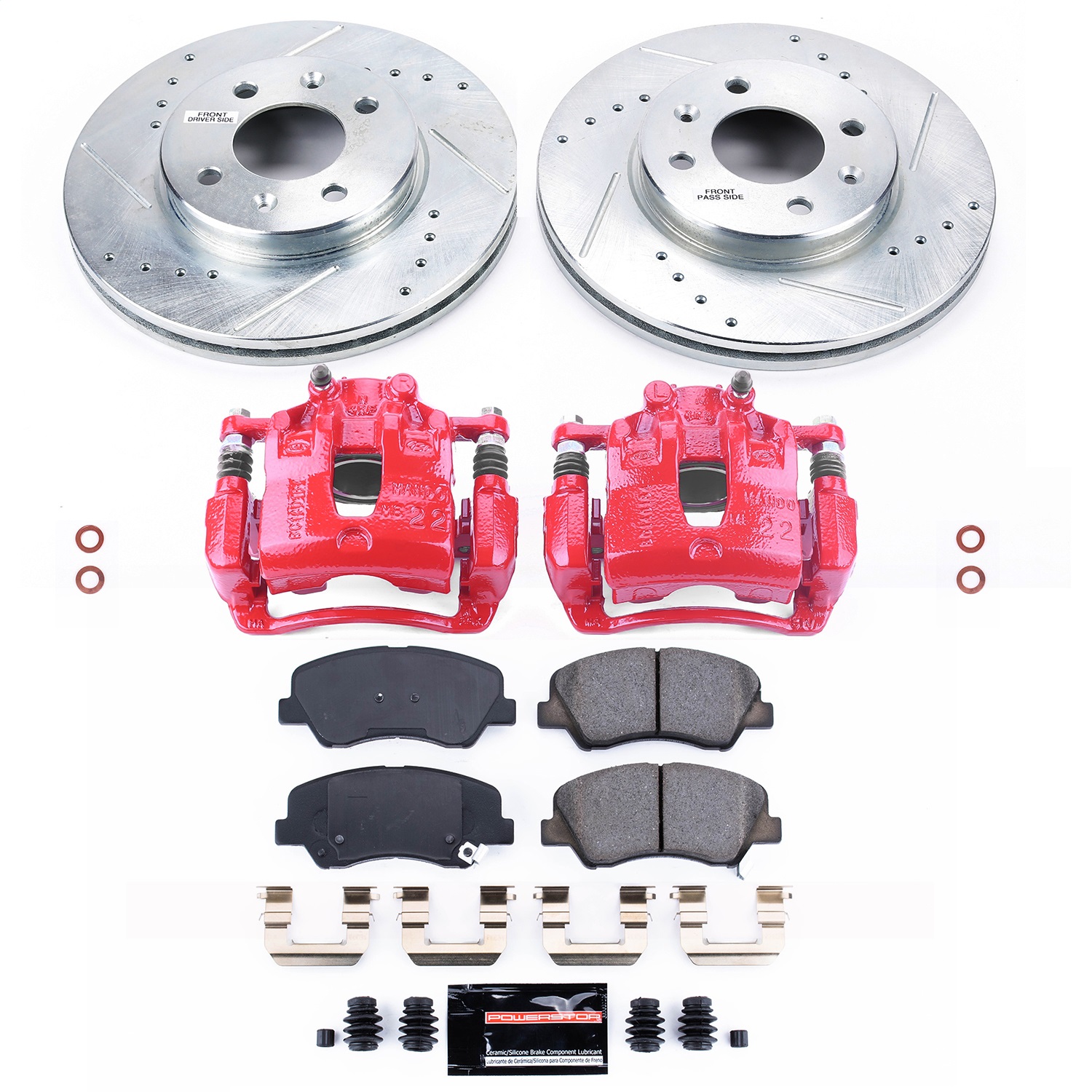 Power Stop - KC6508 - Front - Disc Brake Pad/Caliper and Rotor Kit