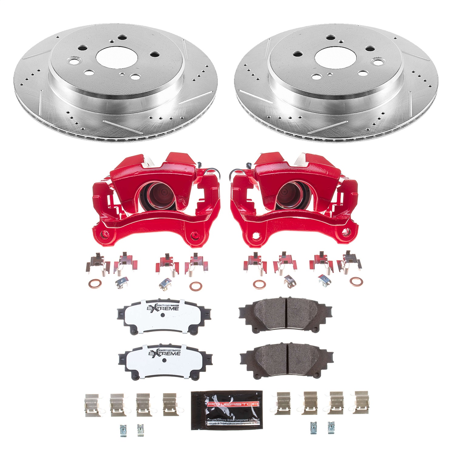 Power Stop - KC6514-26 - Rear - Disc Brake Pad/Caliper and Rotor Kit