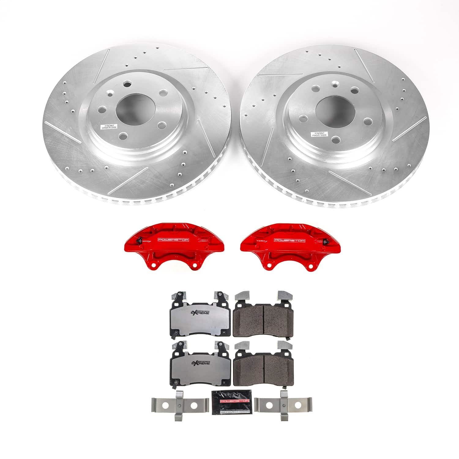 Power Stop - KC6534-26 - Front - Disc Brake Pad/Caliper and Rotor Kit