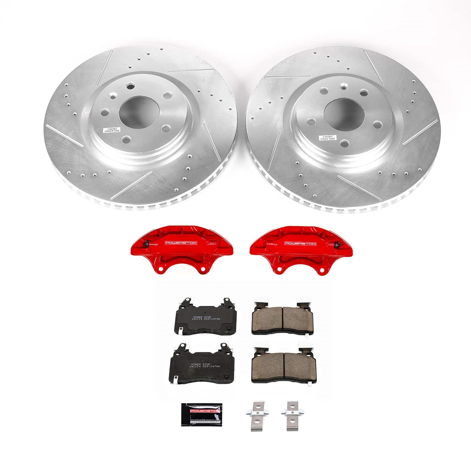 Power Stop - KC6534 - Front - Disc Brake Pad/Caliper and Rotor Kit