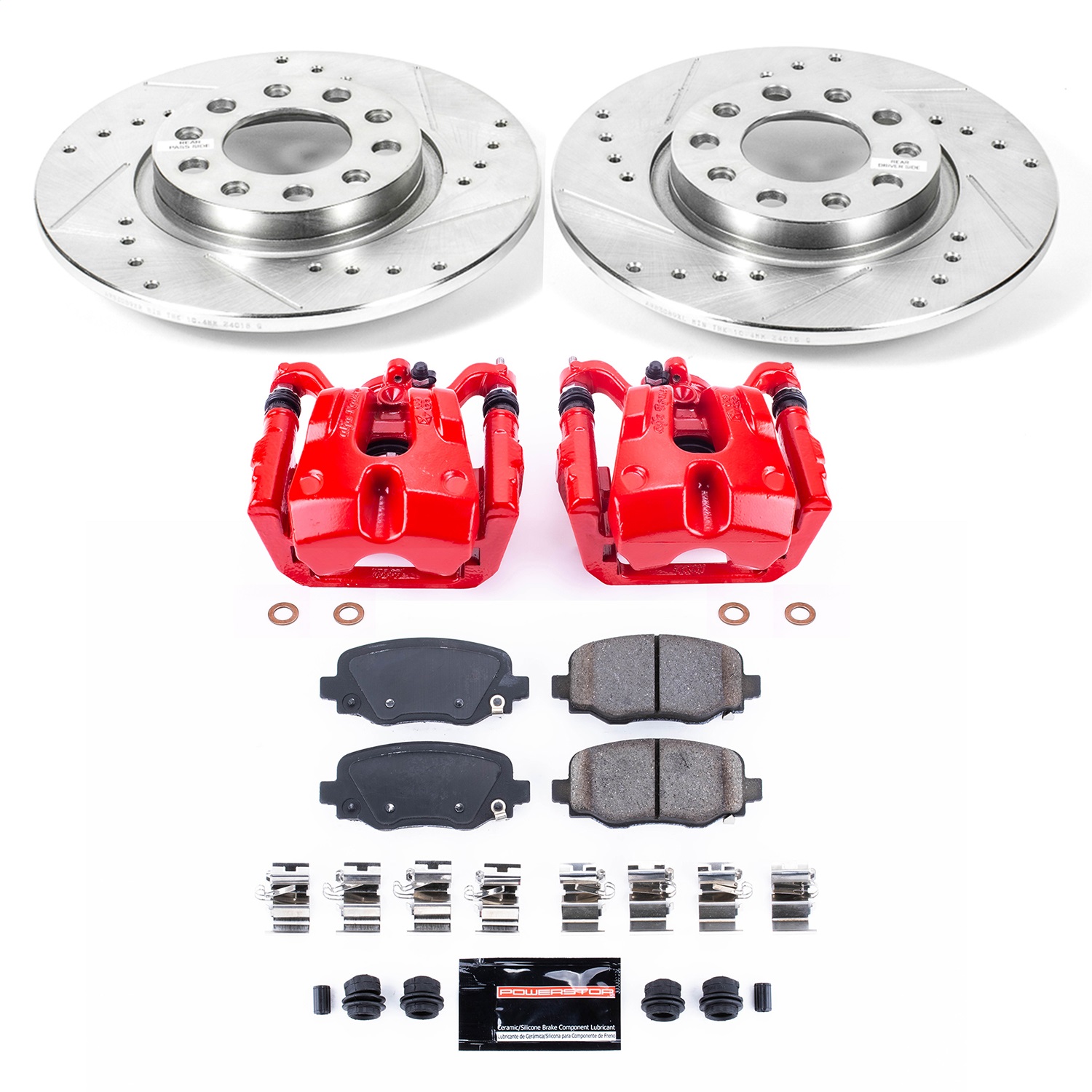 Power Stop - KC6543 - Rear - Disc Brake Pad/Caliper and Rotor Kit