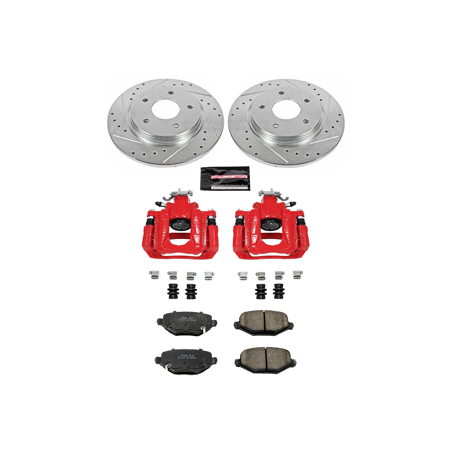 Power Stop - KC6544 - Rear - Disc Brake Pad/Caliper and Rotor Kit