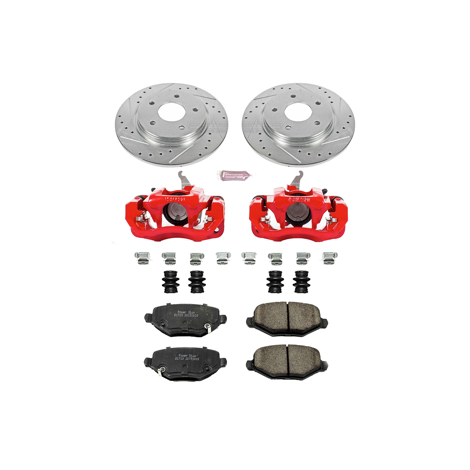 Power Stop - KC6544A - Rear - Disc Brake Pad/Caliper and Rotor Kit