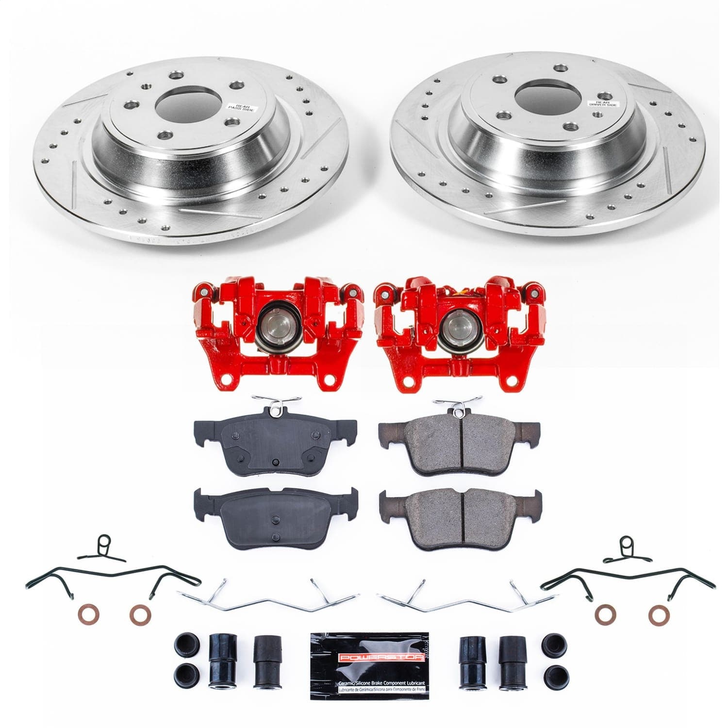 Power Stop - KC6559B - Rear - Disc Brake Pad/Caliper and Rotor Kit