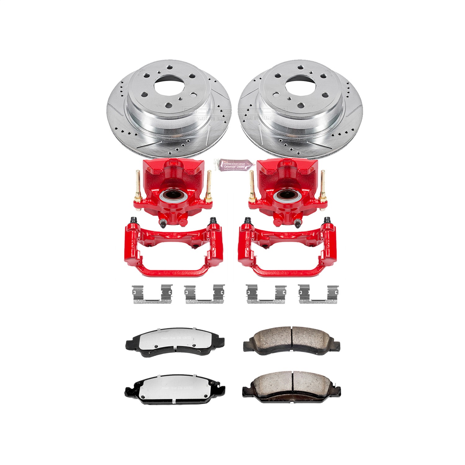 Power Stop - KC6562-36 - Rear - Disc Brake Pad/Caliper and Rotor Kit