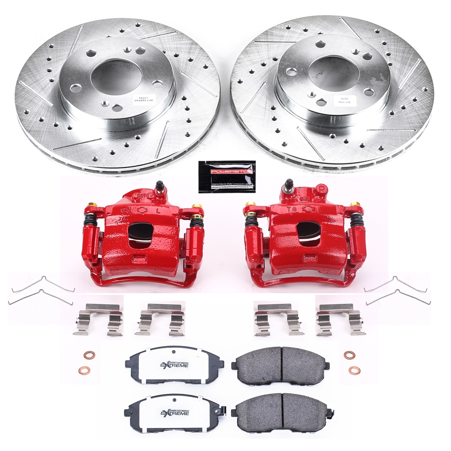 Power Stop - KC660-26 - Front - Disc Brake Pad/Caliper and Rotor Kit