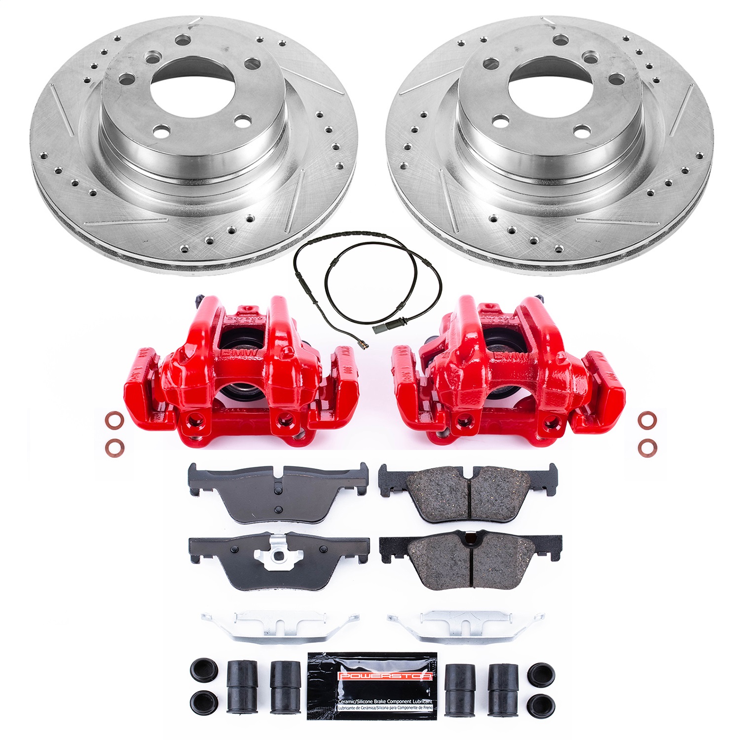 Power Stop - KC6656 - Rear - Disc Brake Pad/Caliper and Rotor Kit