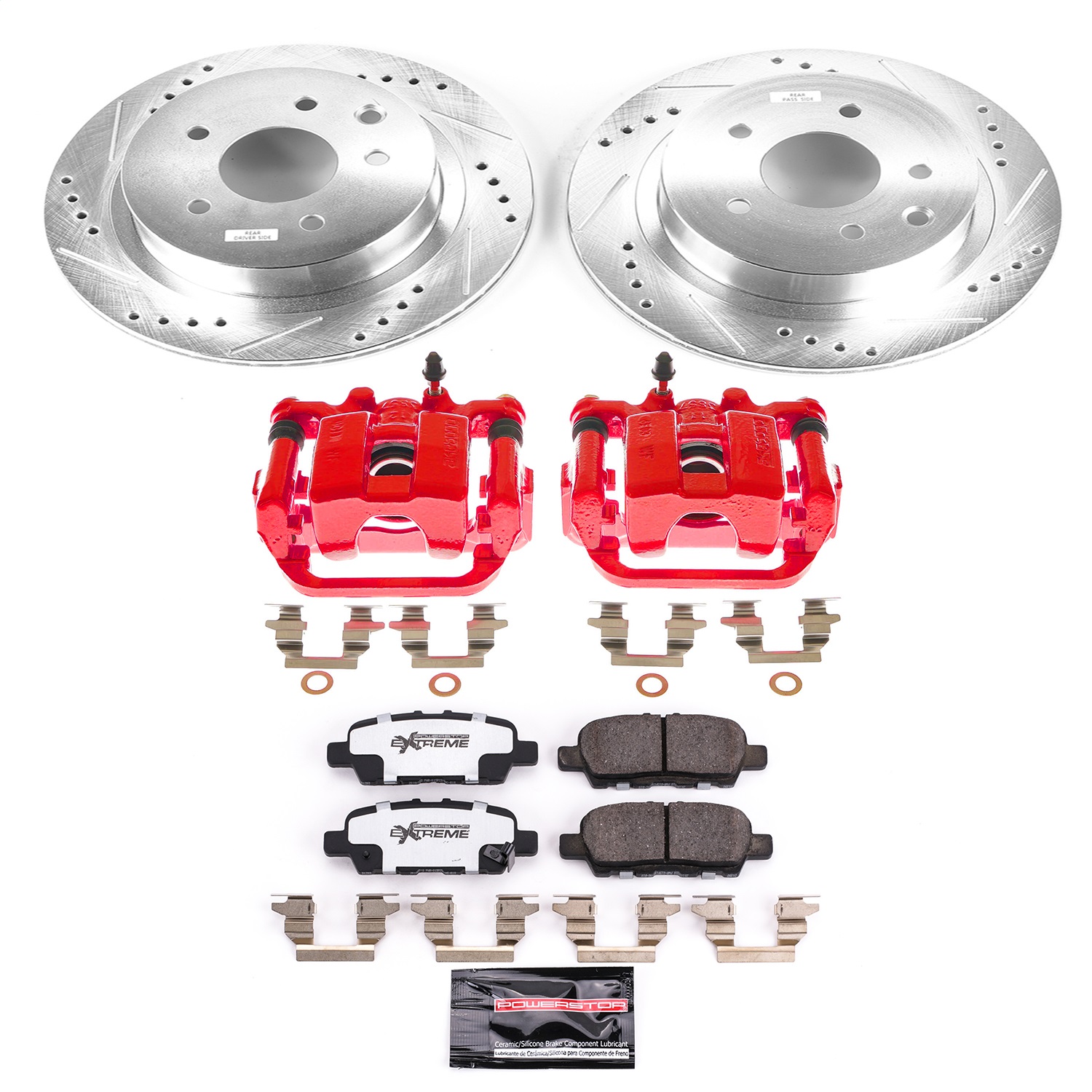 Power Stop - KC6761A-26 - Rear - Disc Brake Pad/Caliper and Rotor Kit