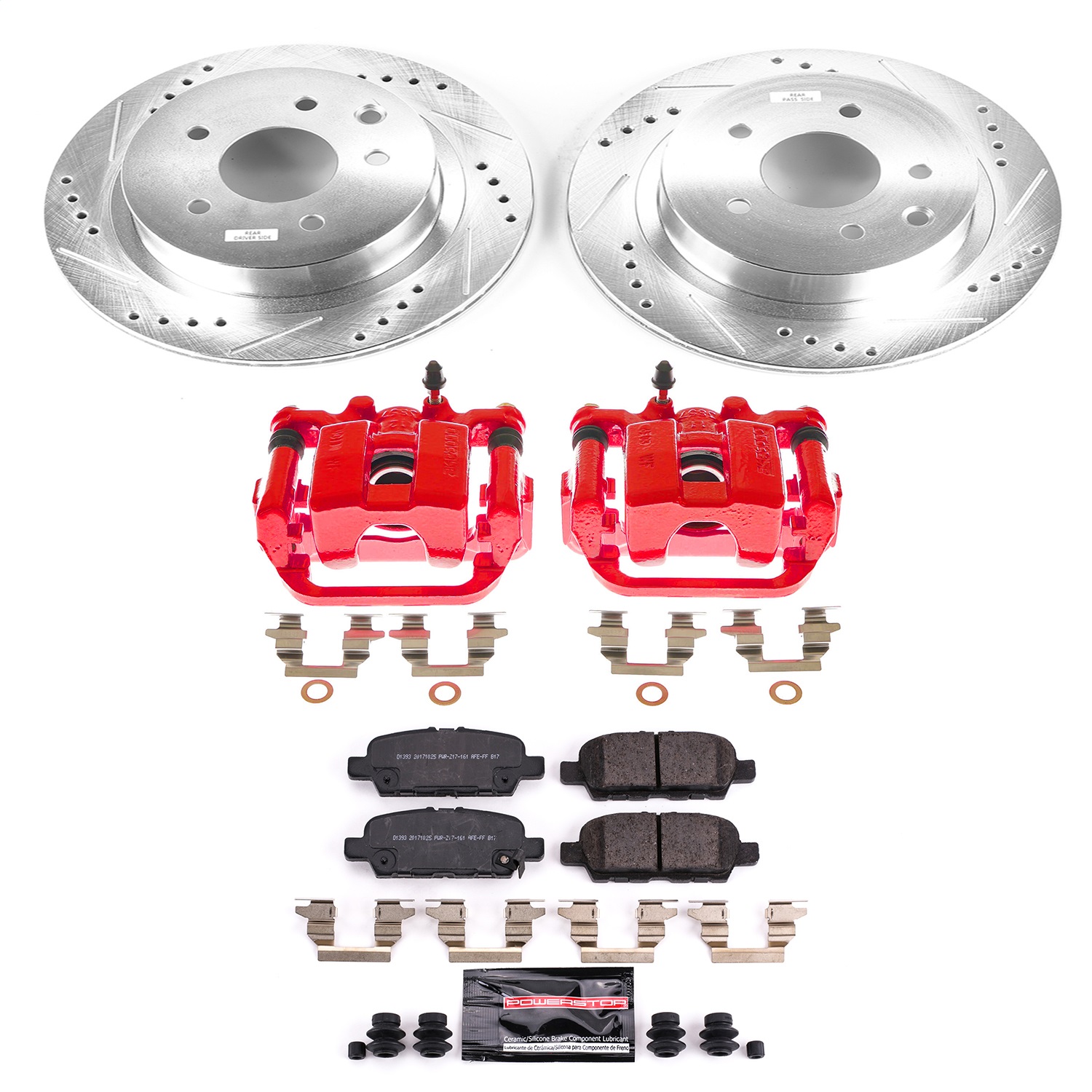 Power Stop - KC6761A - Rear - Disc Brake Pad/Caliper and Rotor Kit