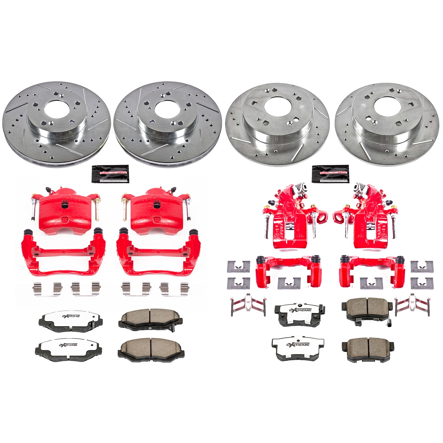 Power Stop - KC6781-26 - Front and Rear - Disc Brake Pad/Caliper and Rotor Kit