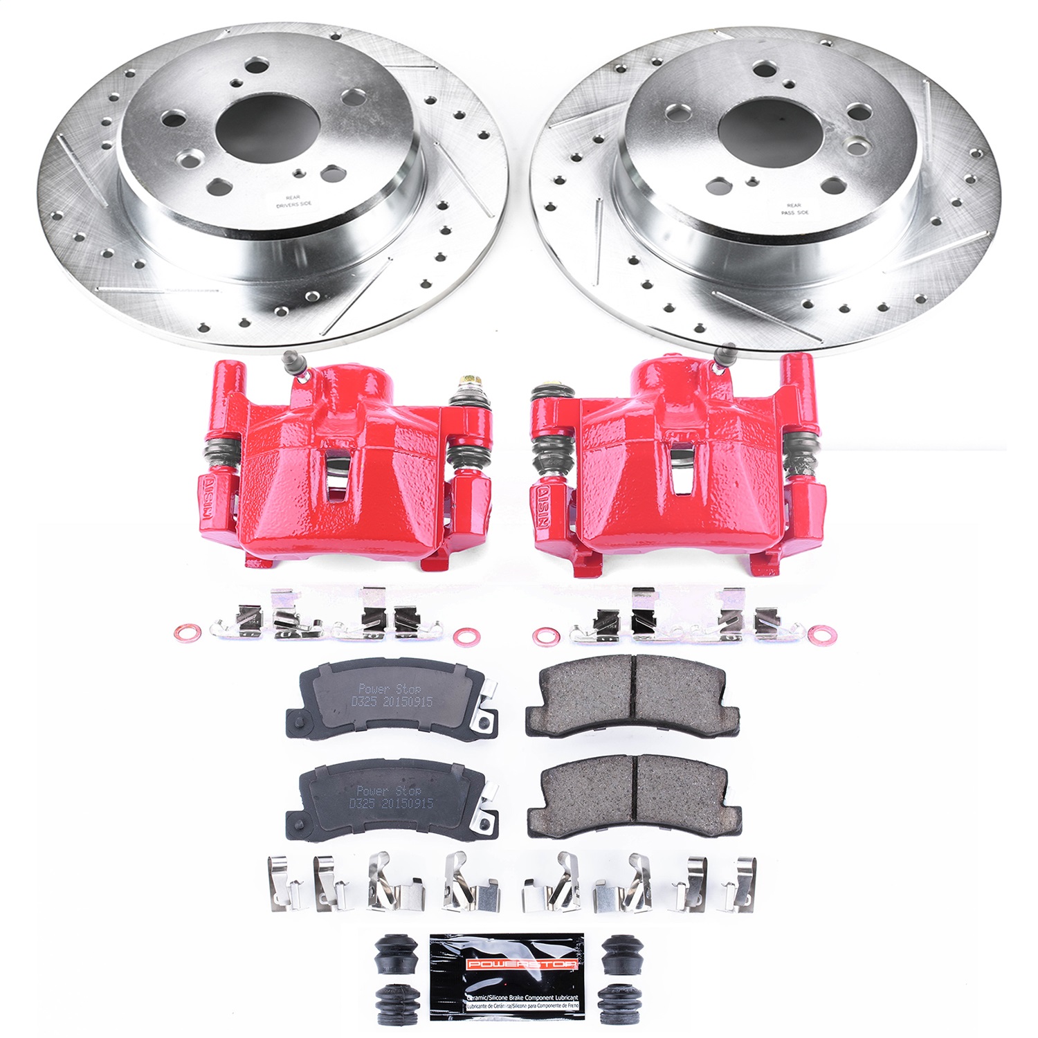 Power Stop - KC6784 - Rear - Disc Brake Pad/Caliper and Rotor Kit