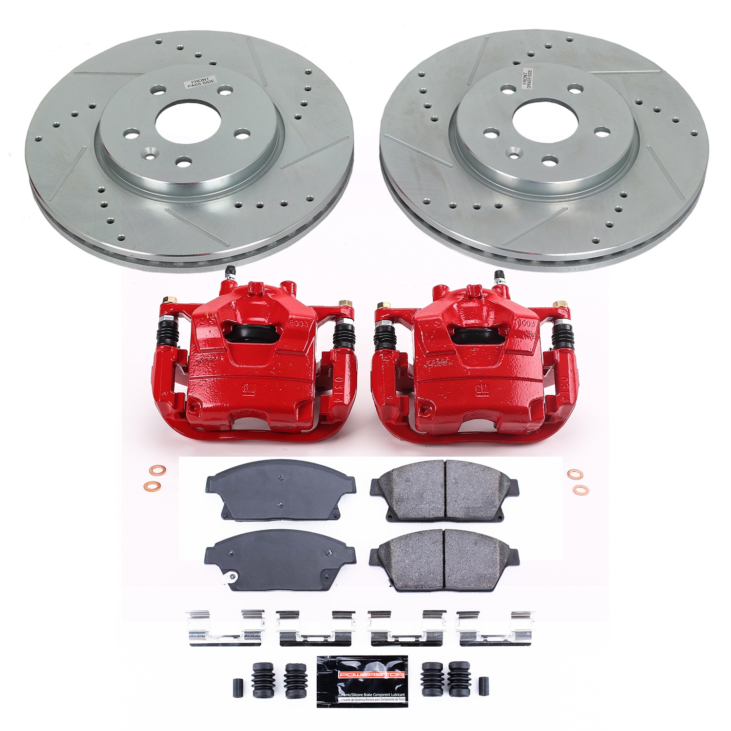 Power Stop - KC6793 - Front - Disc Brake Pad/Caliper and Rotor Kit