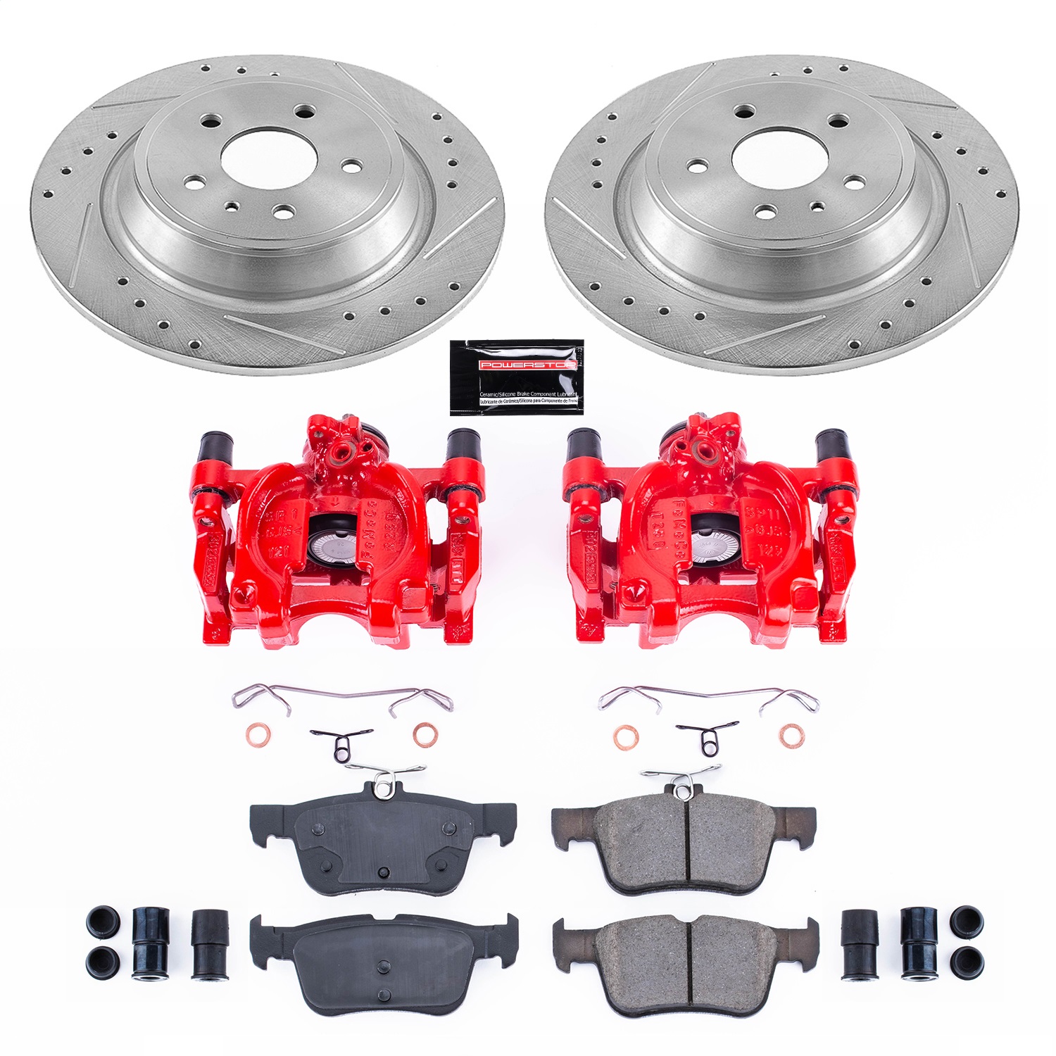 Power Stop - KC6817A - Rear - Disc Brake Pad/Caliper and Rotor Kit