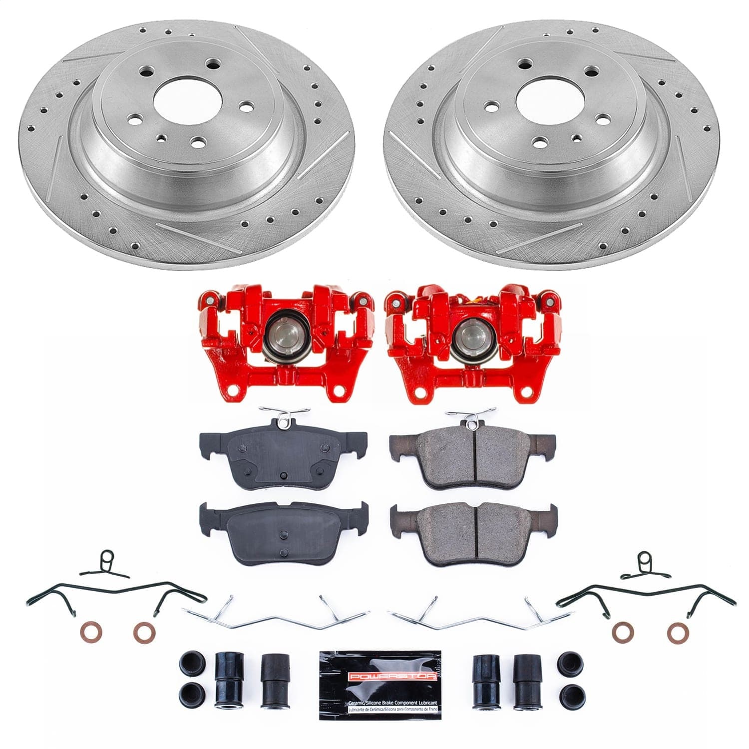 Power Stop - KC6817B - Rear - Disc Brake Pad/Caliper and Rotor Kit